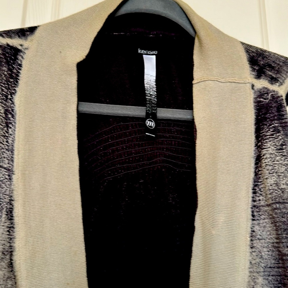 VEST Ombre grey black w stylish cut, weave cotton